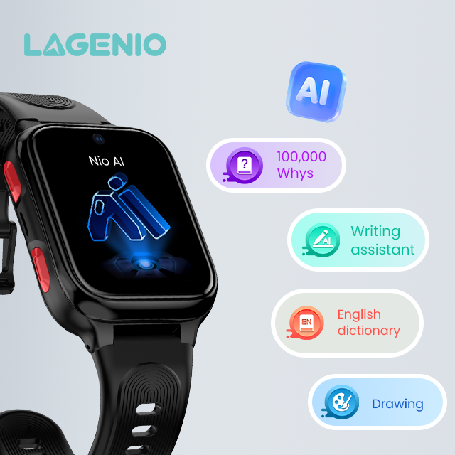 LAGENIO K9 Ultra-thin 4G AI Kids Smart Watch Slim Card GPS LBS WIFI IP68 Waterproof Multi-Language FCC CE Smart Watch for Kids