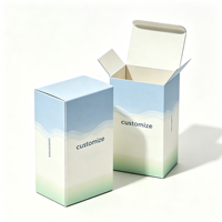 Boîte pliante personnalisée avec logo imprimé dégradé, bleu menthe vert, pour cosmétiques et soins de la peau, emballage en gros
