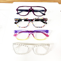 Montures optiques tendance œil de chat carrées à motif floral anti-lumière bleue, monture intégrale, lunettes en acétate épais de haute qualité, unisexe adulte
