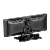 Caméra embarquée DVR sans fil universelle pour voiture 10,26 pouces, compatible CarPlay et Android Auto, Plug and Play avec caméra de recul et navigation Waze
