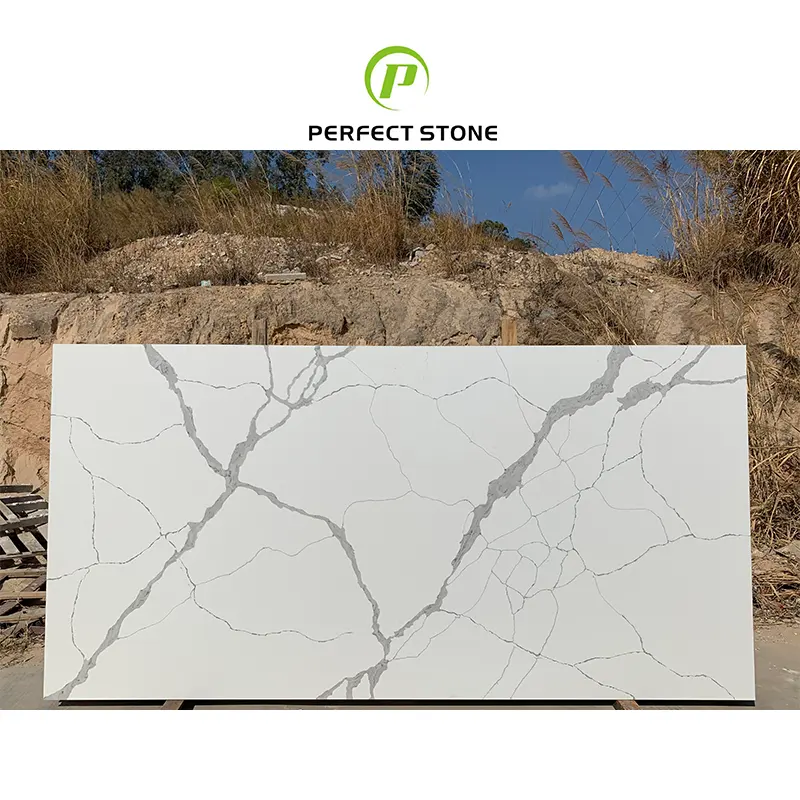wholesale cheap natural artificial Stone Calacatta White Quartz Slab 20/30 mm price manufacturers
