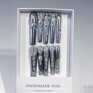 Offre Spéciale – <span class=keywords><strong>Faux</strong></span> <span class=keywords><strong>Ongles</strong></span> Longs en Forme de Cercueil Faits Main, Robustes et Prêts à Poser, Idéals pour Salons - Product Image 5