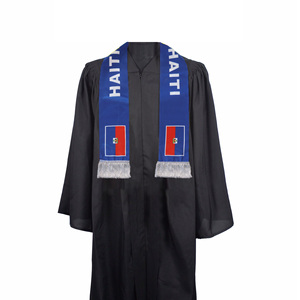 Écharpe Drapeau d'Haïti en Gros, Produits Personnalisés pour Supporters de Football, Écharpe Drapeau National, Écharpes à Pompons, Châle - Product Image 5