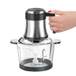 Picadora de carne eléctrica de 3L, 110V, de acero inoxidable, procesador de alimentos multifuncional con picadora de ajo para uso en la cocina. - Product Image 4