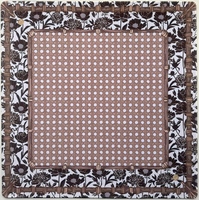 Alas Meja Mahjong Neoprena Motif Kotak-Kotak Bunga Anti-Selip Anti-Bising Tahan Air Lipat 800x800mm Pelindung Meja Tahan Lama untuk Pesta Dalam Ruangan