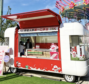 Chariot de restauration mobile rouge personnalisé avec <span class=keywords><strong>tour</strong></span> de distribution de bière pression pour cocktails artisanaux sur le marché de Noël - Product Image 3