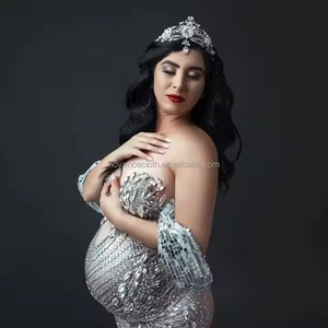 Novance Y1655 robe de maternité Photoshoot nouveautés robe de soirée de <span class=keywords><strong>grossesse</strong></span> sexy vêtements de luxe pour femmes robes grande taille - Product Image 3