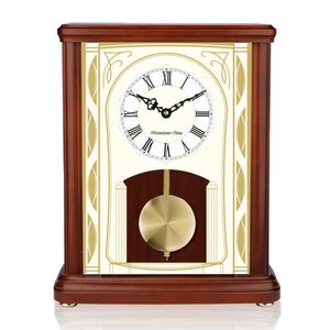 Horloge européenne en bois massif <span class=keywords><strong>Pendule</strong></span> Swing Clock Salon Antique Horloge de bureau en bois avec carillon horaire de Westminster - Product Image 1