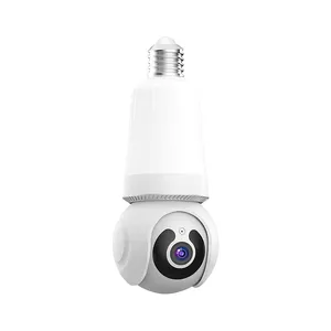 2024新型智能WiFi灯泡摄像头360度PTZ闭路电视摄像头3MP带E27灯座家庭监控摄像头