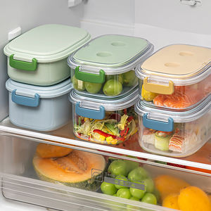 Ligero y portátil Sin <span class=keywords><strong>miedo</strong></span> a fugas Cocina Contenedor de alimentos transparente Caja de almacenamiento de frutas Organizadores - Product Image 1
