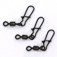 Konektor Swivel Pancing Ikan Mas dengan Snap Berkualitas Warna Hitam Doff, Perlengkapan Pancing Ikan Mas Ronnie Rig
