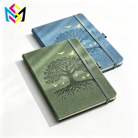 Personnalisation sur mesure : Carnet à couverture rigide en tissu mat multi-tonalités avec imprimé arbre pour la production de marchandises promotionnelles de marque