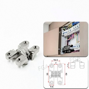 Modern Invisible Steel Cross Hinge for Narrow Side Panels for Furniture <b>Doors</b> Cabinets Kitchens Living Rooms Schools <b>Door</b> Hinge - Product Image 3