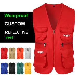 Wholesale custom logo print Cheap Sleeveless fisherman utility Vest Waistcoat chaleco for men