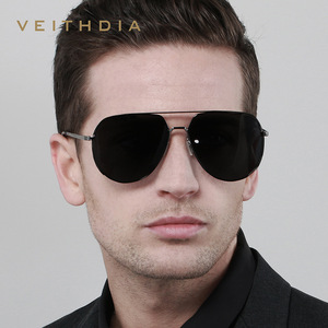 Veithdia Unisex Metal <b>Frame</b> Sunglasses Nylon Lens UV400 Protection Type 3 Sunshades Black Color - Product Image 3