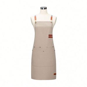 Tablier de cuisine en coton satiné pour chef, personnel de service, serveurs et serveuses de restaurant, boulanger, et uniformes de salon - Product Image 1