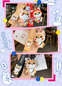 Llavero 3d a rayas de Pvc para parejas, bolsa colgante con Animal de dibujos animados - Product Image 4