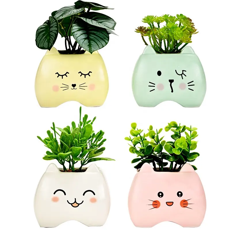 Dessin animé Animal bonsaï jardin décoration intérieur succulent petit pot de fleurs en céramique