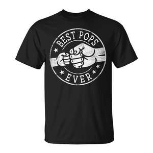 T-shirt Best Pops Ever avec emblème en forme de cercle et poing levé - Product Image 1