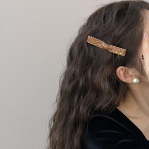 إكسسوار شعر نسائي فاخر أنيق ، دبوس شعر بفيونكة بحروف جلدية راقية ، دبوس شعر بنمط حلو ، مشبك جانبي للحفلات - Product Image 3