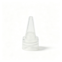 Bouchon en plastique pointu pour emballage cosmétique, finition côtelée, blanc, noir, transparent, pour bouteilles de sauce, 18mm, 20mm, 24mm, 28mm, vente en gros