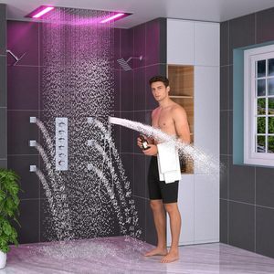 Sistema <span class=keywords><strong>Doccia</strong></span> Moderno <span class=keywords><strong>a</strong></span> 5 Modalità per Hotel, Soffitto/Parete, con 6 Getti Idromassaggio e Doccetta Termostatica 2-in-1 - Product Image 3