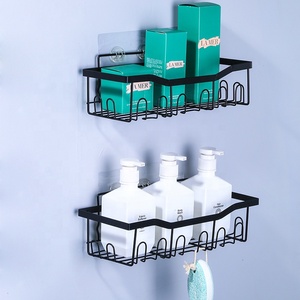 Étagère de Douche Murale en Métal Auto-Adhésive Noire Écologique Moderne pour Rangement de Salle de Bain – Bienvenue - Product Image 3