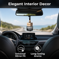 Diffuseur de parfum pour voiture personnalisé TopOne en verre dégradé noir avec bouchon en bois de hêtre gravé au laser