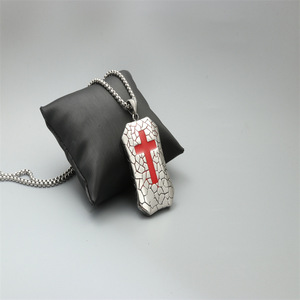 Cracked <b>Cross</b> Pendant Necklace Stainless Steel Unisex Fashion Jewelry Gift - Product Image 3