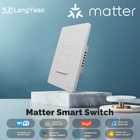 Interruptor Inteligente Moes con Botón Táctil, Matter WiFi 1/2/3/4 Vías, Requiere Cable Neutro, Panel de Vidrio para Automatización del Hogar