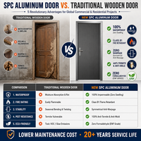 Panneau en nid d'abeille en aluminium SPC de 45 mm, revêtement mural de porte sur mesure de qualité supérieure pour un design moderne