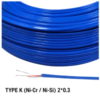 Kabel Termokopel Tipe K Tipe T Tipe J Kabel Kompensasi Plastik OEM ODM Sensor Suhu Termokopel