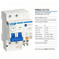 Interruptor Diferencial CHINT NXBLE-63 6A-63A 1PN 2P 3P 3PN 4P Curva C 30mA 6kA con Certificación CE CB UL, Stock de Fábrica