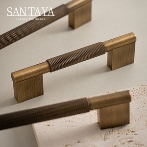 Ручка-скоба Santaya с перекрестной накаткой, античная латунь, длинная ручка для кухонных шкафов, бронзовая ручка для выдвижных ящиков и гардеробов - Product Image 4