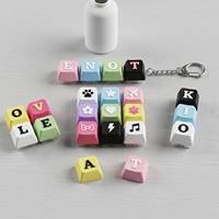 Porte-clés mécanique personnalisé en gros avec interrupteur, capuchon de touche PLA détachable, icône mignonne, anti-stress, pendentif clicker LED