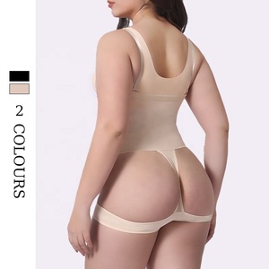 Pantalones abdominales de cintura alta con logotipo personalizado para mujeres de <span class=keywords><strong>Colombia</strong></span> Fajas de exposición de glúteos de una pieza Pantalones cortos Faja <span class=keywords><strong>Tanga</strong></span> Body Shaper - Product Image 4