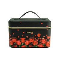 Sac de rangement pour pinceaux de voyage vintage en PU personnalisé avec poignée souple, grande capacité, étanche, trousse de maquillage portable pour femme