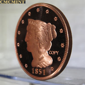 Bakır külçe paralar 1 Oz. % 999 saf bakır örgülü saç bir Cent yuvarlak sikke - Product Image 4