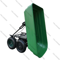 Moteur à batterie électrique Seau en plastique vert Chariot de jardin à benne basculante Conteneur à quatre roues personnalisable