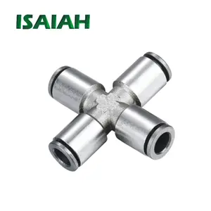 One Touch Connecting Fitting Four Cross Way Air Quick Fitting Push in Copper Fitting