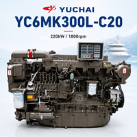 Motor Diésel Marino SCDC Yuchai YC6MK300L-C20 de 220kW y 1800rpm, Refrigerado por Agua, Turboalimentado e Interenfriado, con Certificación CCS para Buques Comerciales