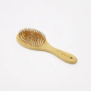 Wholesale Custom Eco-friendly massage Detangling Paddle Cushion Comb Wood Bamboo hair brush for hair high quality