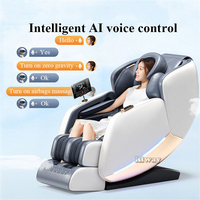 Fauteuil de massage 4D avec chauffage par vibrations Shiatsu et masseur de pieds Fauteuil de massage à coussin gonflable pour tout le corps