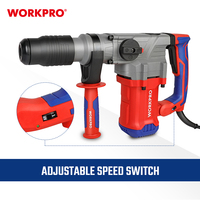Perceuse à percussion rotative filaire WORKPRO 1500W, 42 mm, vitesse variable, perceuse à percussion, support OEM, alimentation pour divers travaux de perçage