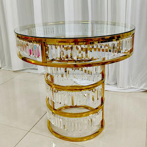 Mesa de boda de metal de estilo simple al por mayor, mesa de boda dorada para eventos, fiestas de cumpleaños, decoración - Product Image 4