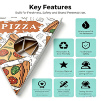 Boîte à pizza triangulaire jetable en carton kraft, de qualité alimentaire, résistante à la graisse, biodégradable, imperméable, personnalisée, de la marque Best Guard