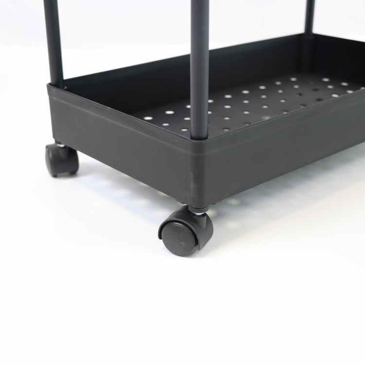 Movable Organizer Kitchen Metal 3 Tier Metal Utility Cart 3 Tier