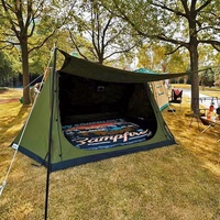 Grande tente de camping quatre saisons, tente de camping en toile de coton poly, tente chaude avec poêle, tente de pique-nique