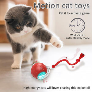Bola de juguetes para gatos interactiva inteligente personalizada de fábrica para gatos de interior que ruedan rápidamente en la alfombra, gorjeo y activación por movimiento, juguetes para gatos - Product Image 3