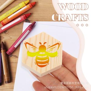 Hexagonal Pine <b>Wood</b> <b>Blocks</b> 5x4.4x2 Cm Natural Color For DIY Handicrafts Painting Projects - Product Image 2